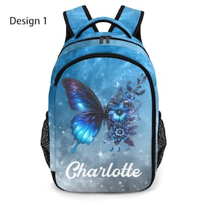 Personalized Butterfly Backpack- Custom Name School Backpack – Back-to-School Gift for Kids