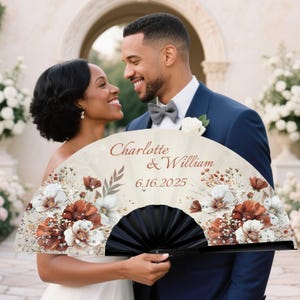 Personalized Clack Fan: Custom Text Flower Wedding, Rave, Cosplay