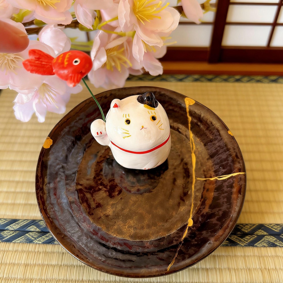 Kintsugi Fish Handmade Japanese Kintsugi-style Jewelry Dish Set | Maneki Neko Koi ...