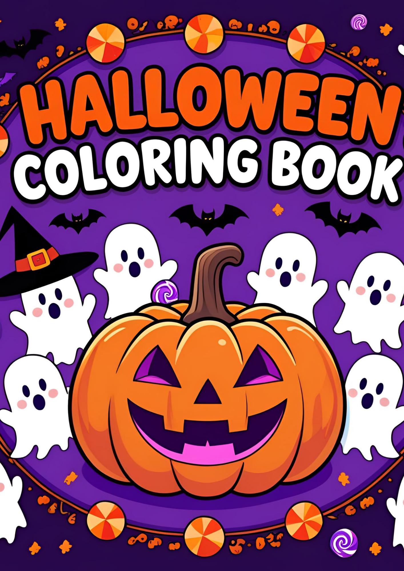 Spooky Halloween Coloring Book: Printable Activity Pages for Kids ...