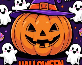 Spooky Halloween Malbuch: Lustige Seiten zum Ausdrucken für Kinder & Erwachsene (Digitaler Download)