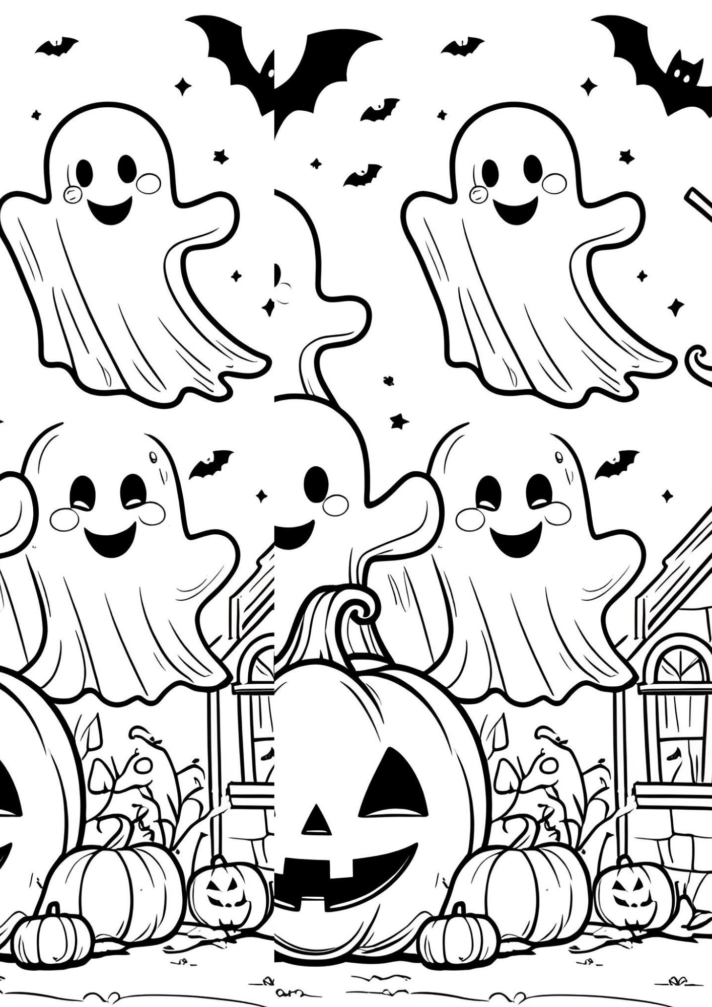 Spooky Halloween Coloring Book: Printable Activity Pages for Kids ...