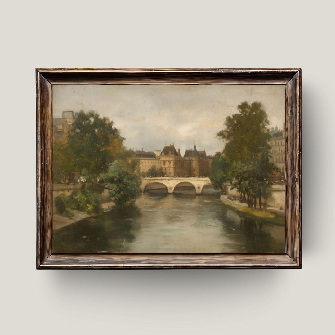 Paris Rivers Bridge Paris River Bridge Art Print: Romantic French Cityscape (digital ...