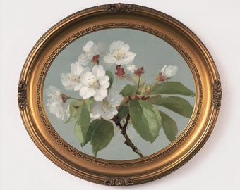 Impresión de rama de flor blanca / Arte floral minimalista para pared (descarga digital)