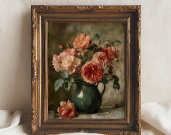 Ramo de rosas vintage / Bodegón floral romántico (Descarga digital)