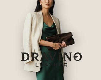 Women Suede Leather Clutch Handbag
