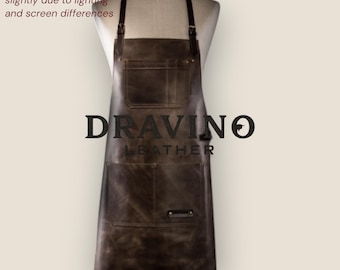 Handmade Genuine Leather Apron – Vintage Brown Work Apron for Barber, Chef, Woodworking & Blacksmith