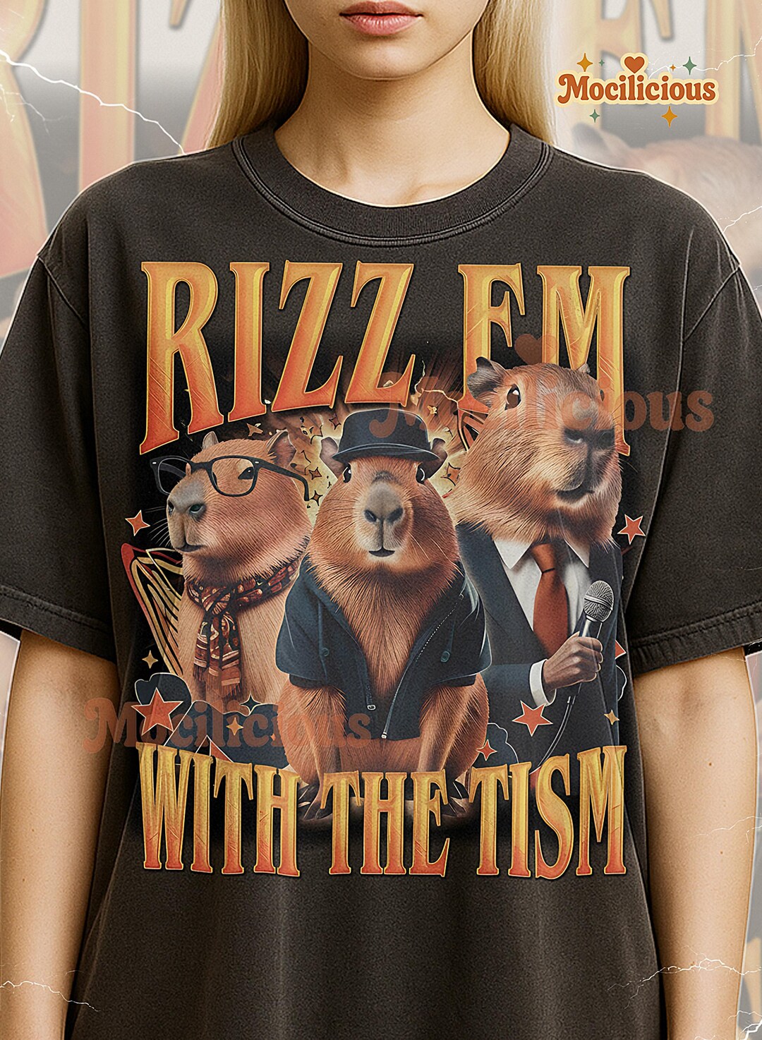 Rizz 'em With the 'tism Capybara Shirt, Bober Kurwa Meme, Neurospicy ...