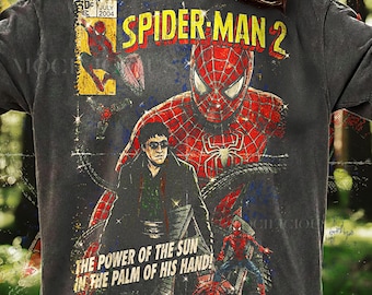 Vintage Spider-Man 2 90s Graphic Style Comfort Colors® Tshirt, Power of the Sun in the Palm of His Hand Tee, Doc Ock Y2k Streetwear.