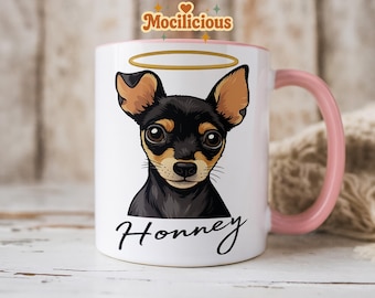 Dog Custom Name Mug: Personalized Dog Mug, Custom Pet Portrait Coffee Cup, Dog Lover Gift, Dog Mom Gift, Pet Memorial Mug