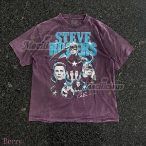 T-shirt style graphique vintage des années 90 Steve Rogers, chemise bootleg rétro super-héros M4rvel, streetwear an 2000, cadeau délavé délavé Chris Evans image 6