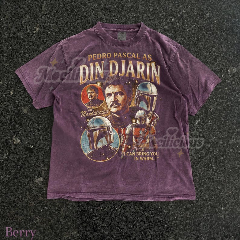 Pedro Pascal As Din Djarin Vintage 90s Graphic Tshirt, The Mandalorian Retro Bootleg Tee, I Can Bring You In Warm, Mando Fan Gift image 6