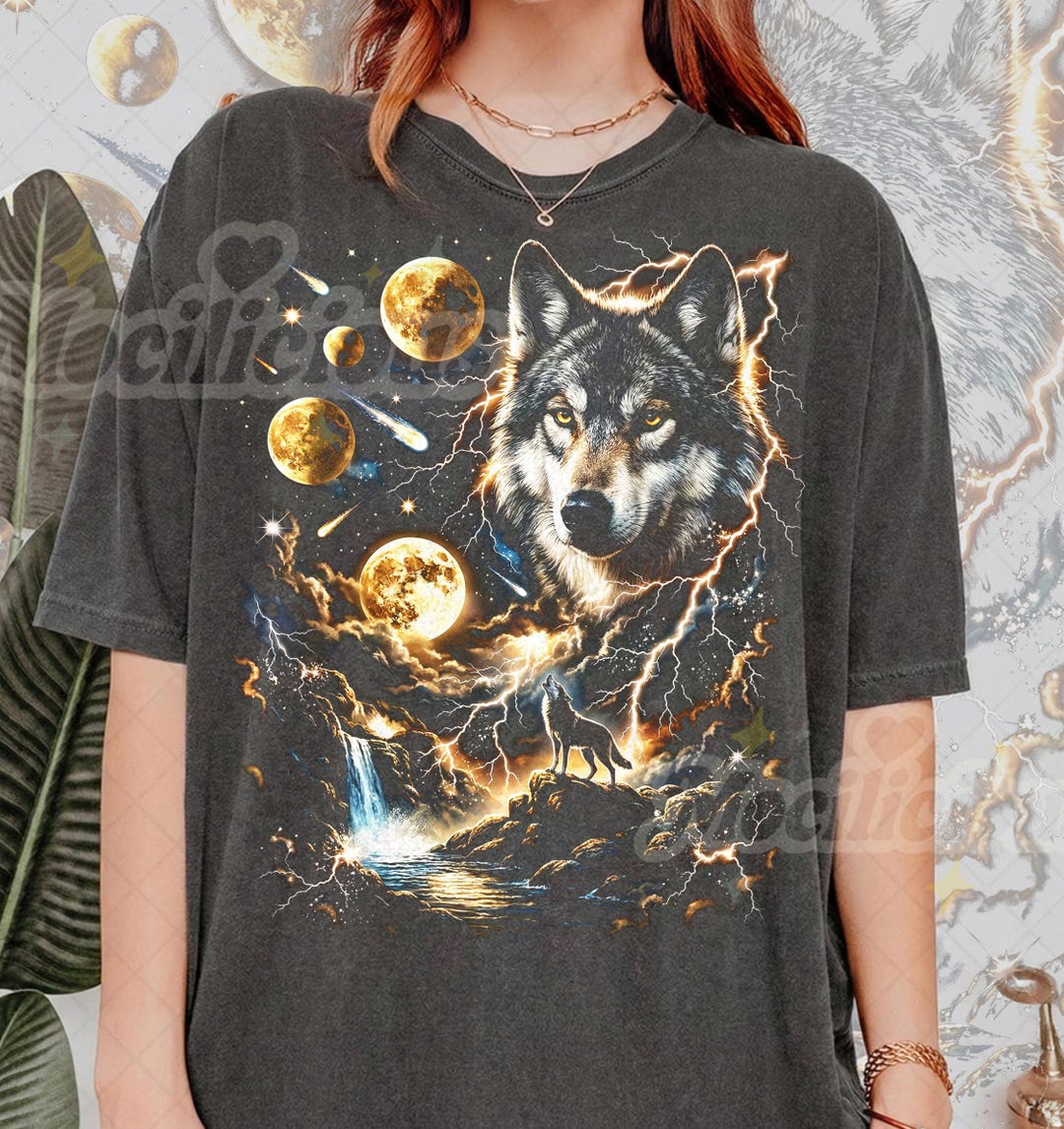 Vintage Wolf 90s Graphic Style Comfort Colors® Tshirt, Animal Lover ...
