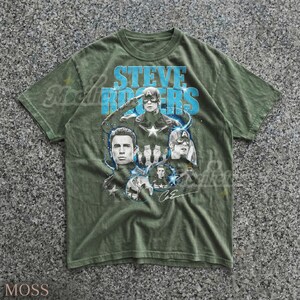 T-shirt style graphique vintage des années 90 Steve Rogers, chemise bootleg rétro super-héros M4rvel, streetwear an 2000, cadeau délavé délavé Chris Evans image 7