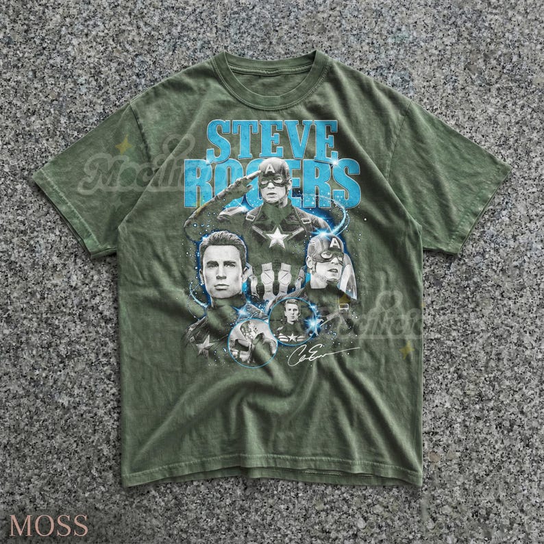 T-shirt style graphique vintage des années 90 Steve Rogers, chemise bootleg rétro super-héros M4rvel, streetwear an 2000, cadeau délavé délavé Chris Evans image 7