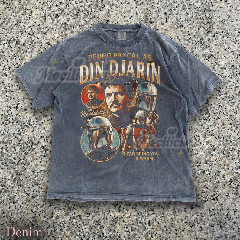 Pedro Pascal As Din Djarin Vintage 90s Graphic Tshirt, The Mandalorian Retro Bootleg Tee, I Can Bring You In Warm, Mando Fan Gift image 4
