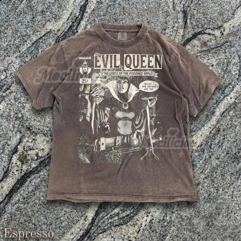 The Evil Queen Vintage 90s Graphic Style Comfort Colors® Tshirt, Curse of the Poisoned Apple D1sney Villain Retro Goth Streetwear Gift image 5