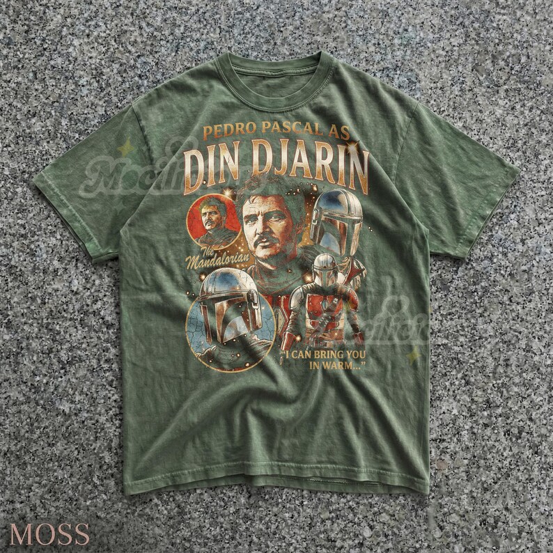 Pedro Pascal As Din Djarin Vintage 90s Graphic Tshirt, The Mandalorian Retro Bootleg Tee, I Can Bring You In Warm, Mando Fan Gift image 7