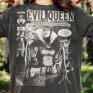 The Evil Queen Vintage 90s Graphic Style Comfort Colors® Tshirt, Curse of the Poisoned Apple D1sney Villain Retro Goth Streetwear Gift image 1