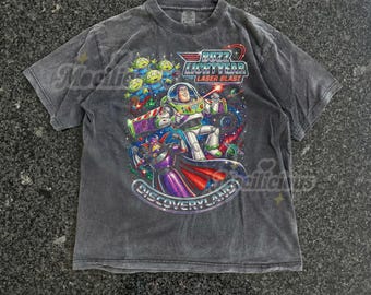 Vintage Buzz Lightyear Laser Blast Discoveryland Tee, Retro D1sney Zurg Space Ranger Graphic, 90s Style Alien Shirt, Theme Park Trip Gift