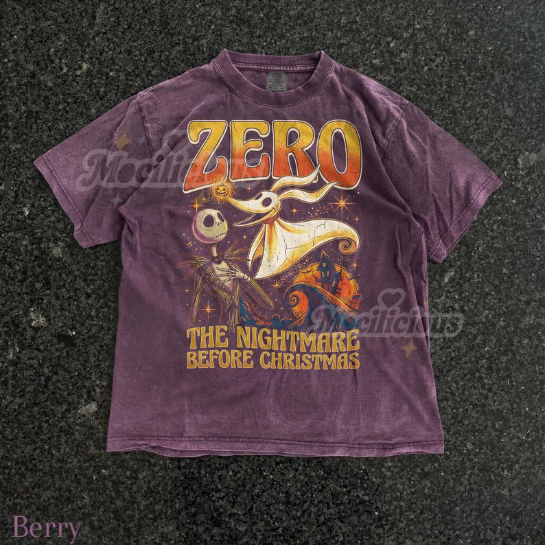 Vintage Zero Ghost Dog 90s Graphic Comfort Colors® Tshirt, The Nightmare Before Christmas Retro Jack Skellington, Spooky D1sney Gift image 6