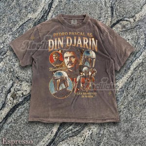 Pedro Pascal As Din Djarin Vintage 90s Graphic Tshirt, The Mandalorian Retro Bootleg Tee, I Can Bring You In Warm, Mando Fan Gift image 5