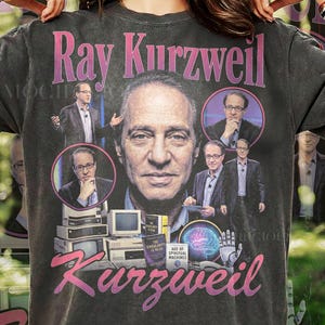 Ray Kurzweil Vintage Futurist Computer Scientist AI Tech Graphic Comfort Colors® Tshirt, Transhumanism Fan Gift Tee