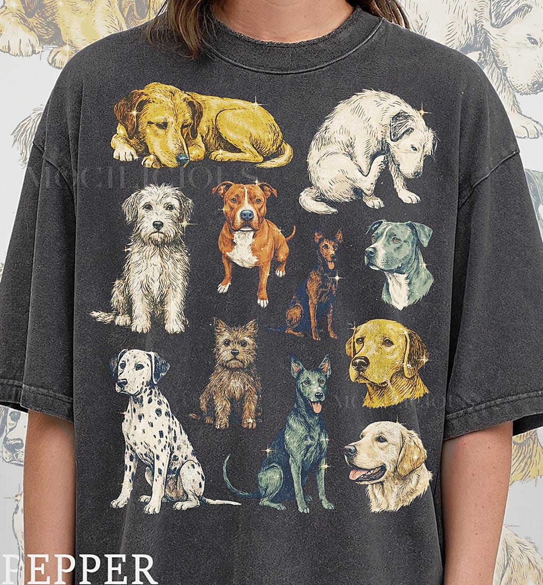 Vintage Dogs 90s Graphic Style Comfort Colors® Tshirt, Animal Lover ...