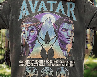 T-shirt vintage Avatr années 90 style graphique Comfort Colors®, t-shirt rétro délavé Notre grande mère ne prend pas parti, cadeau de science-fiction de l'an 2000, chemise Na'vi