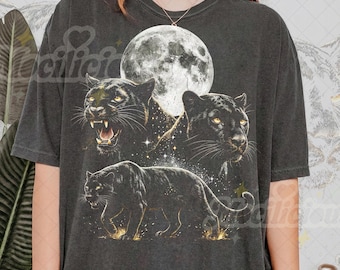 Vintage Black Panther 90s Graphic Style Tshirt, Retro Animal Lover Nature Faded T-Shirt, Black Panther Y2k Streetwear, Wildlife Gift.
