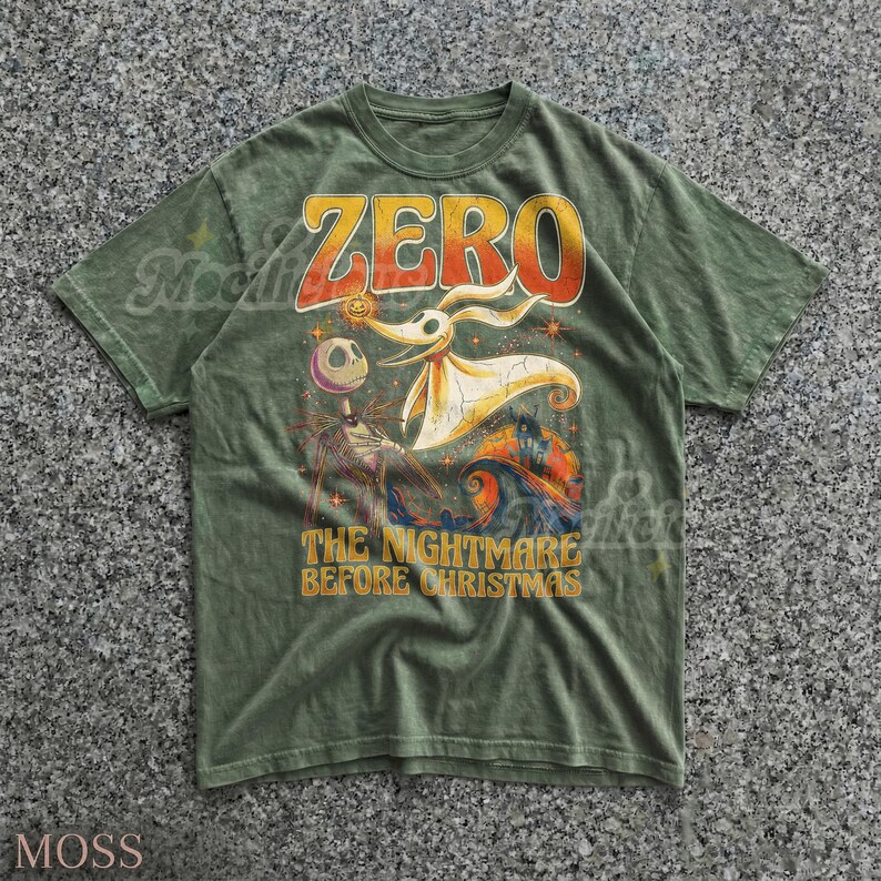 Vintage Zero Ghost Dog 90s Graphic Comfort Colors® Tshirt, The Nightmare Before Christmas Retro Jack Skellington, Spooky D1sney Gift image 7