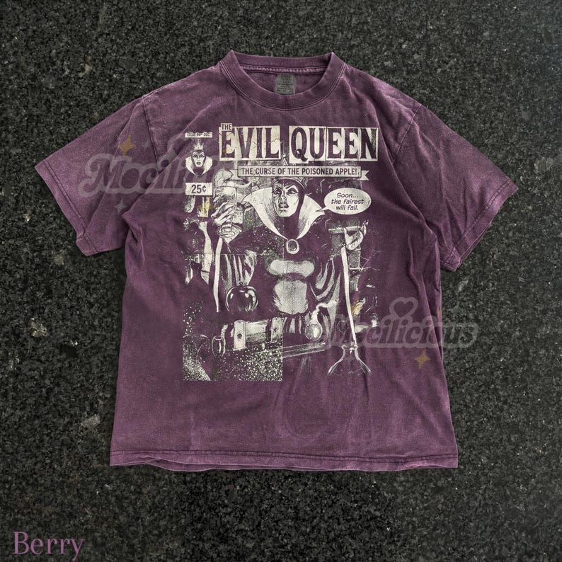 The Evil Queen Vintage 90s Graphic Style Comfort Colors® Tshirt, Curse of the Poisoned Apple D1sney Villain Retro Goth Streetwear Gift image 6