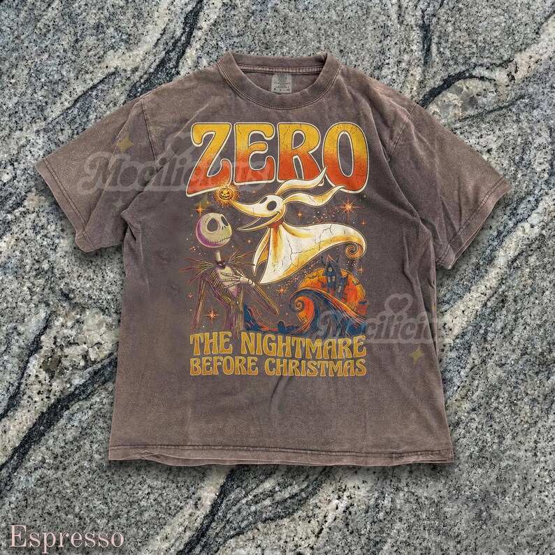 Vintage Zero Ghost Dog 90s Graphic Comfort Colors® Tshirt, The Nightmare Before Christmas Retro Jack Skellington, Spooky D1sney Gift image 5