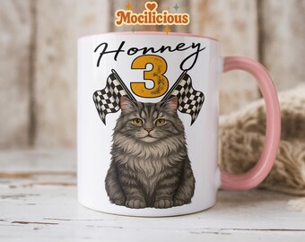 猫のカスタムマグカップ：パーソナライズされた猫マグカップ、ペットの名前入りカスタムコーヒーカップ、猫好きママへのギフト、猫好きマグカップ、カスタム猫ポートレートマグカップ