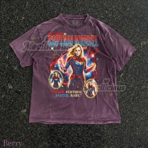 Brie Larson Captain M4rvel 90s Graphic Tee, Higher Further Faster Baby Quote Shirt, Retro Superhero Top, Vintage Streetwear Gift image 6