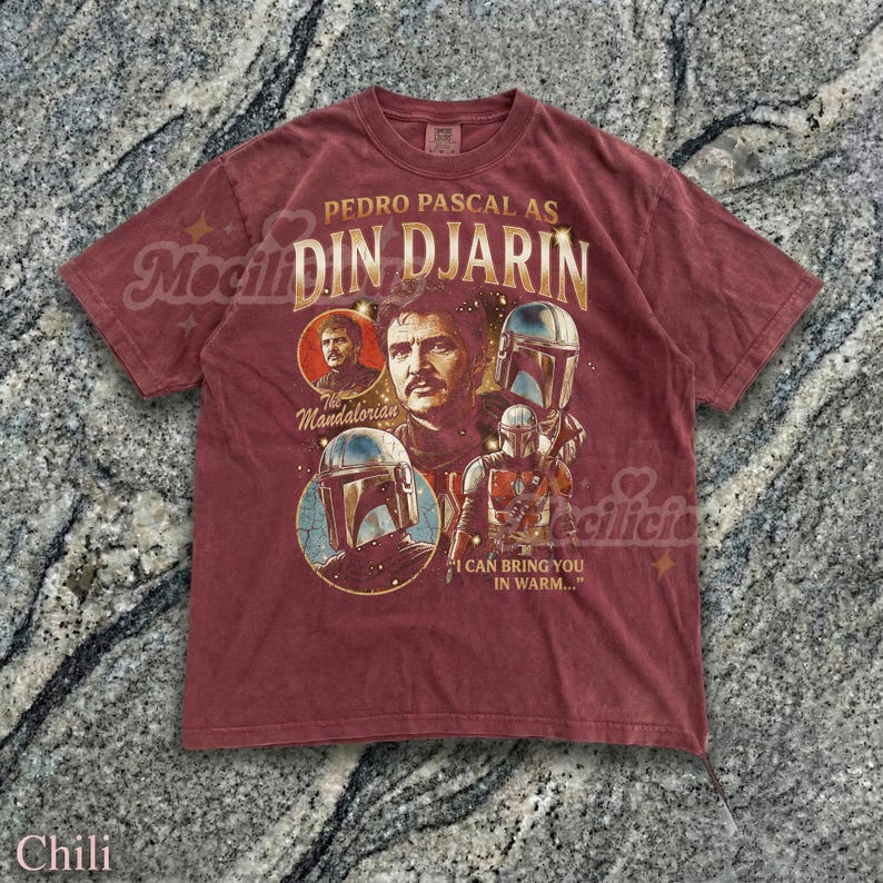 Pedro Pascal As Din Djarin Vintage 90s Graphic Tshirt, The Mandalorian Retro Bootleg Tee, I Can Bring You In Warm, Mando Fan Gift image 3