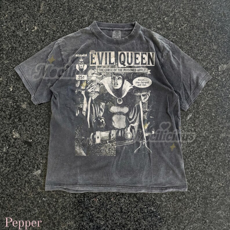 The Evil Queen Vintage 90s Graphic Style Comfort Colors® Tshirt, Curse of the Poisoned Apple D1sney Villain Retro Goth Streetwear Gift image 4