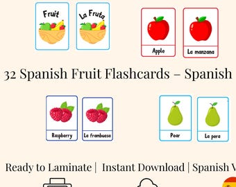 Tarjetas de vocabulario de frutas irlandesas imprimibles – Juego de ...