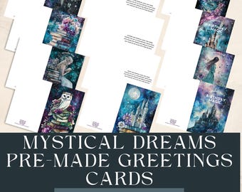 Mystical Dreams - Done For You Greetings Cards  - 12 Pages - 9 Cards - 3 Inserts.