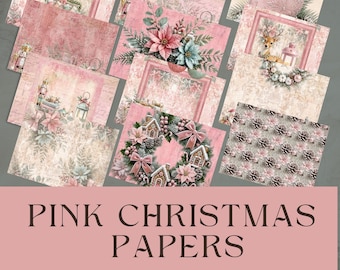 Pink Christmas Papers Collection - 93 Designs