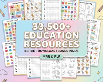 Huge Kids Education Learning Activity Bundle  (Download)
