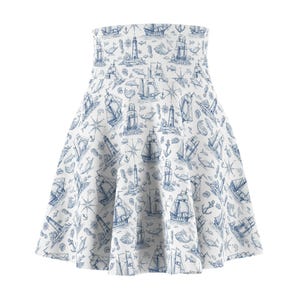 Sailor&#39;s Dream Women&#39;s Skater Skirt, Nautical Fashion, Summer Outfits, Beach Wear, Vacation Style, Unique Gift for Her