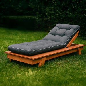 DIY Wooden Sun Lounge Chair, Outdoor Sun Lounger, Woodworking Project Plans, Patio Furniture Build Guide, DIY