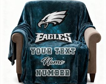 Custom Name Blanket, Personalized Football Throw, Game Day Gift, Custom Blanket, Christmas Gift for Rave Fans