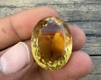 Genuine Natural Honey Quartz,Faceted Loose Gemstone,Nice Honey Quartz, Oval Shape,Hand Made For Jewelry Making,