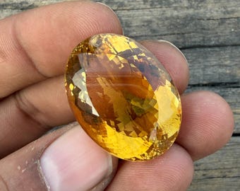 Genuine Natural Honey Quartz,Faceted Loose Gemstone,Nice Honey Quartz, Oval Shape,Hand Made For Jewelry Making,