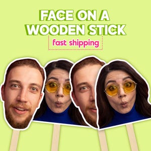 Custom Big Head Cutout – Funny Face on a Stick for Birthday, Bachelorette, Retirement – 30th, 40th, 50th, 60th Party Prop