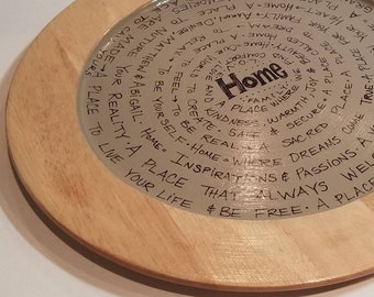 Round Tray, Coffee Table Tray, Tray for Ottoman, Wooden Tray, Unique Gift, Personalized Tray, Charger,Wedding Gift, Personalized Plate