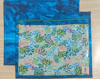 Bolsa para proyectos bajo el mar: Organizador de punto de cruz de coral oceánico