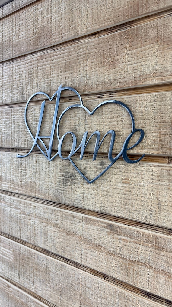 Metal wall art home, hearts